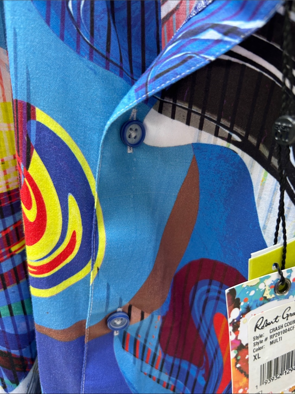 Robert Graham Multicolor Swirl Print Button-Down Shirt - Picture 8 of 11